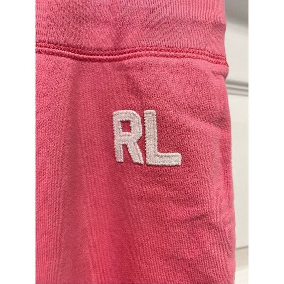 Polo Jeans Company Pink Monogram Patch Cropped Sweat Pants sz M EUC - Picture 2 of 6